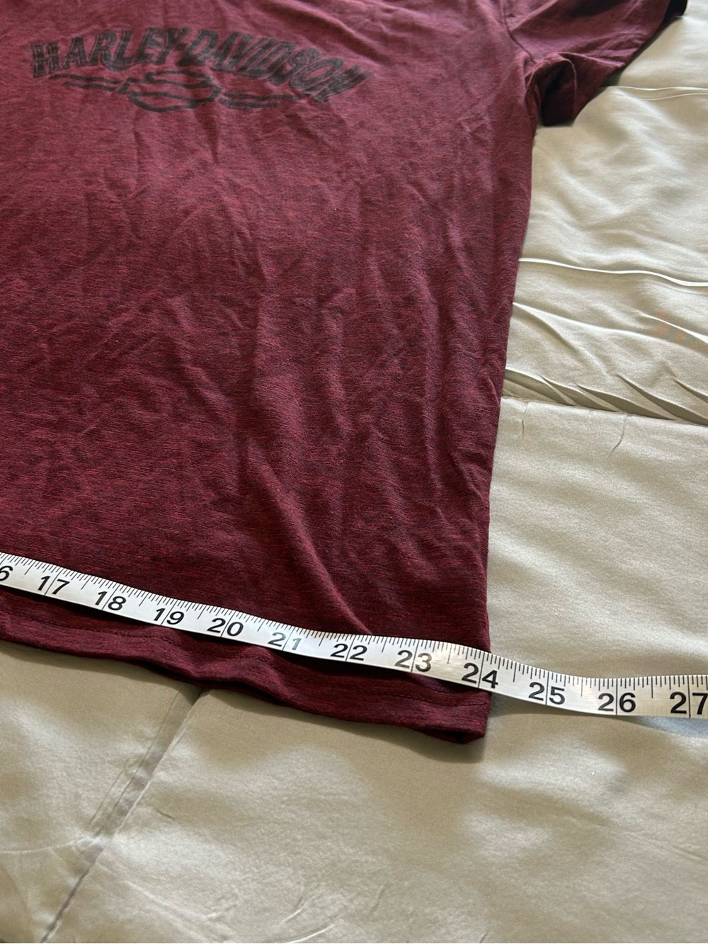 Harley-Davidson Women's Burgundy Lattice-Shoulder Logo Tee - Picture 12 of 12
